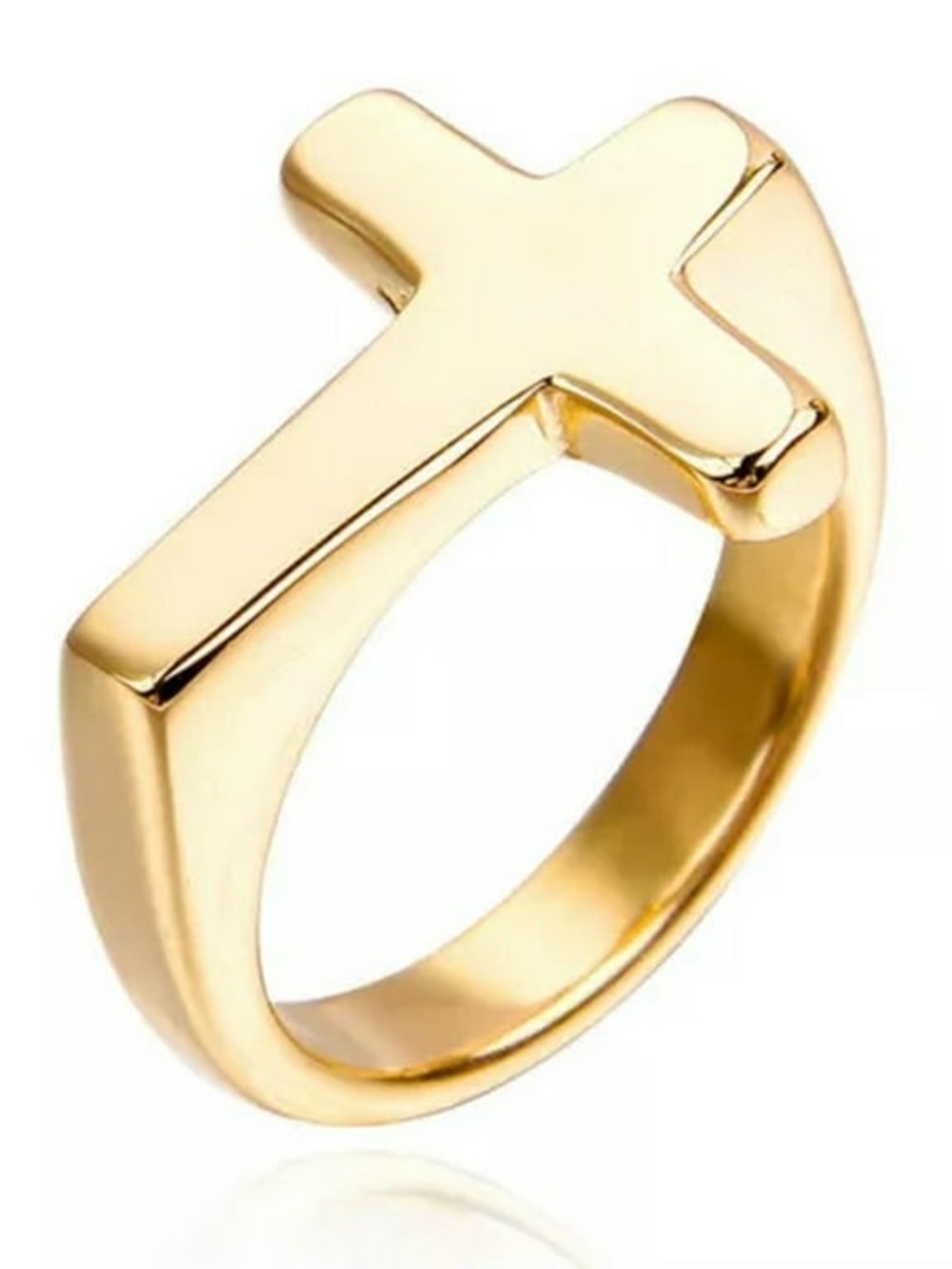 Gold Cross Ring - Women's Fashion Ring, Size 10